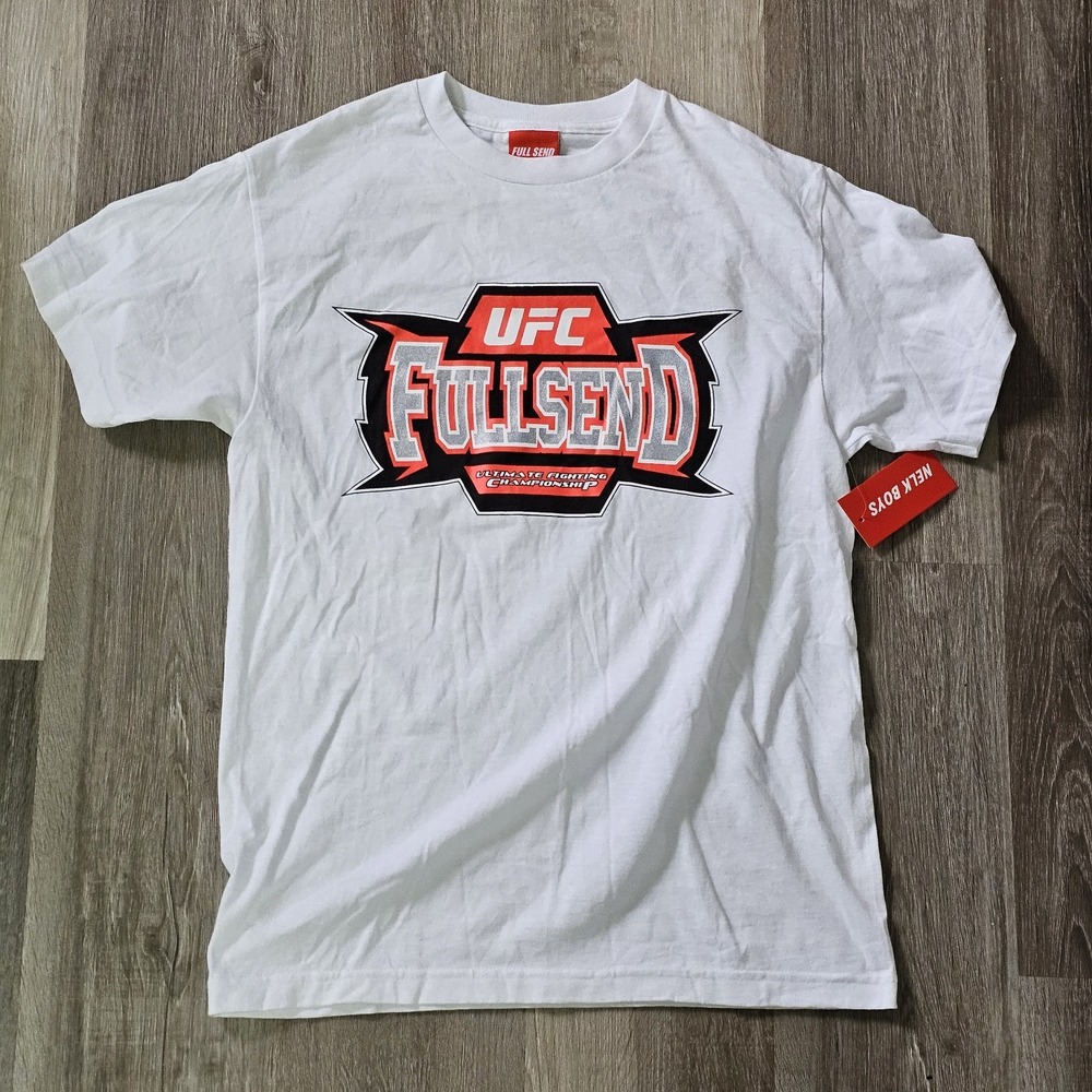 Full Send Pullover T-Shirt Mens Size Medium White Comfort Short Sleeve Crew Neck